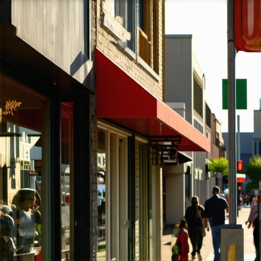 Busy Kansas City street with local storefronts and community activity
