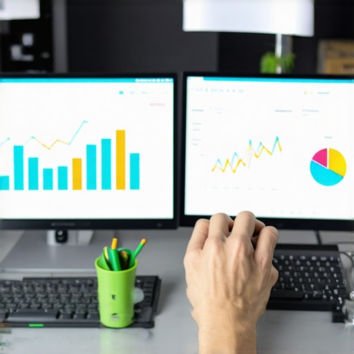 Person analyzing SEO dashboard on computer for Kansas City local business growth.