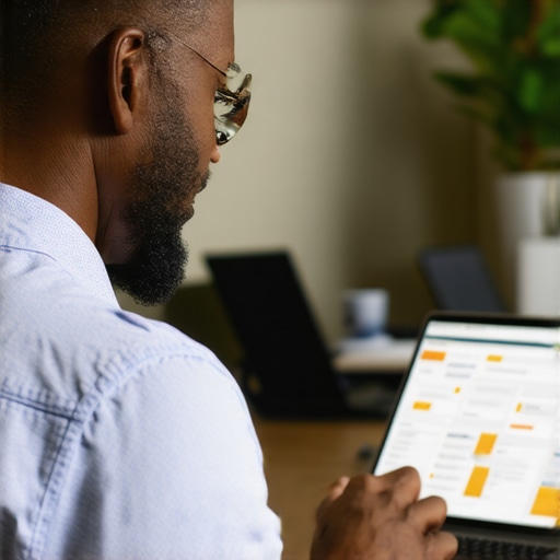 Business owner verifying and updating local business listings on a computer