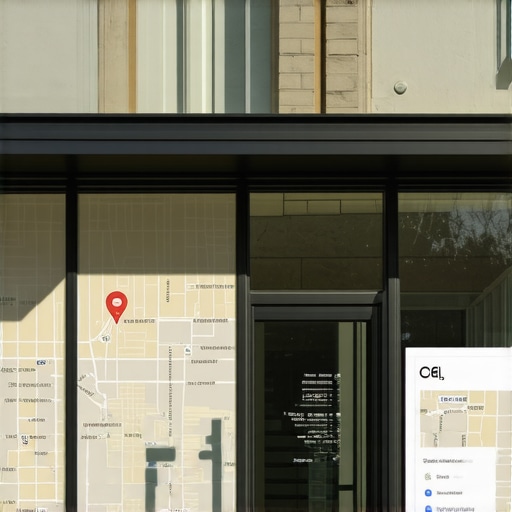 A storefront in Kansas City with an overlay of Google Maps indicating local rankings.