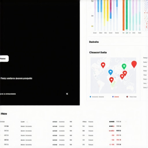 Screenshot of an SEO dashboard showing local search data and maps.