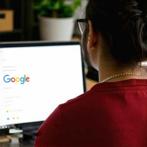Business owner updating Google My Business profile on desktop
