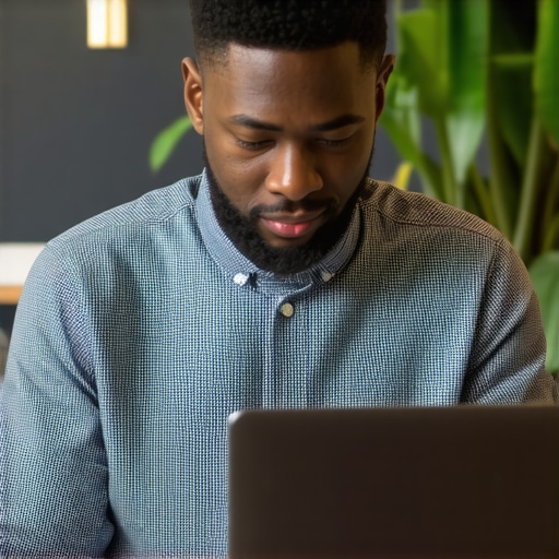 Business owner editing Google My Business listing on computer