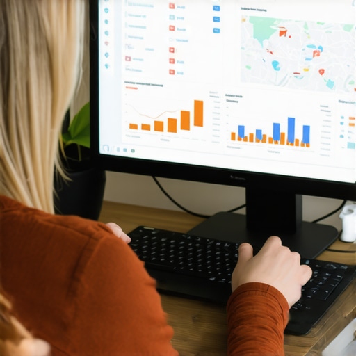 Person reviewing local SEO performance analytics on a computer.