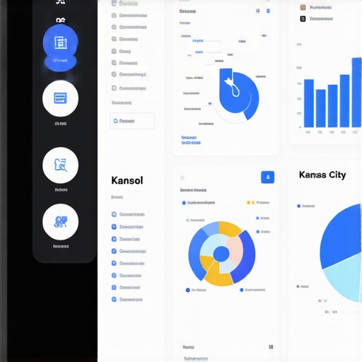 A digital analytics dashboard showing local SEO metrics for Kansas City businesses.