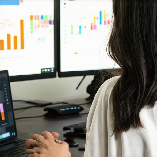 A professional analyzing SEO dashboard with local Kansas City branding on screens