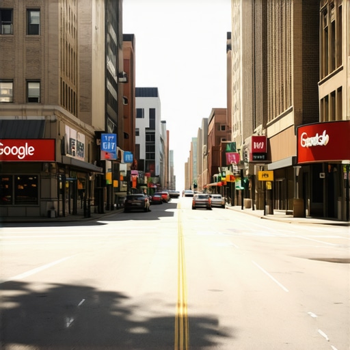 Street scene in Kansas City showing local businesses and Google Maps icon