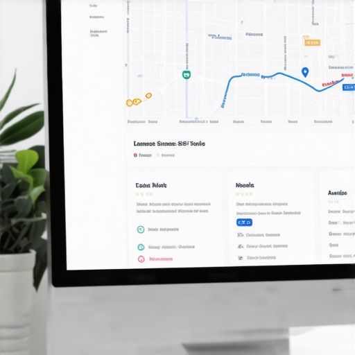 Screenshot of local SEO management tools with Kansas City maps and analytics