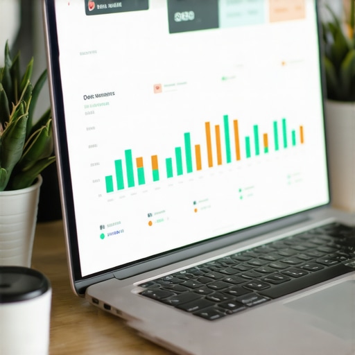 A workspace with SEO software open showing analytics and local business data.