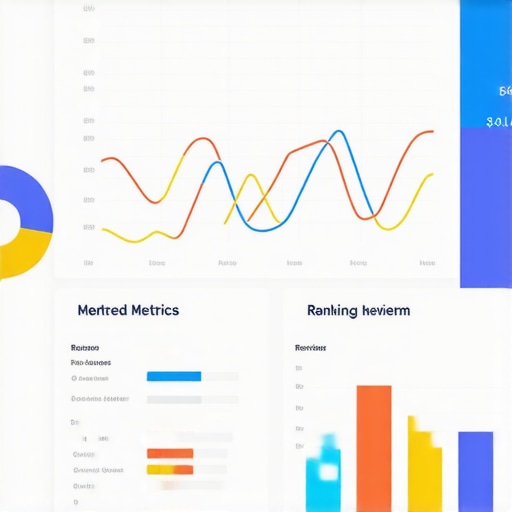 A colorful digital dashboard displaying local SEO metrics, reviews, and rankings for Kansas City businesses.