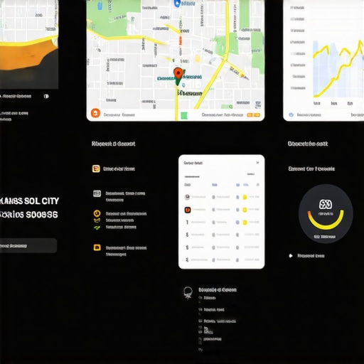 Digital dashboard showing local SEO metrics for Kansas City-based businesses